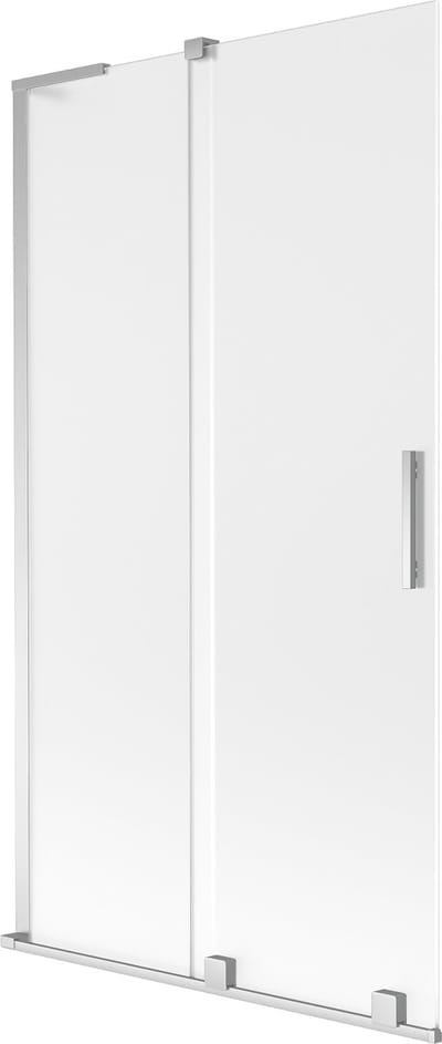 Mexen Velar L badwand met 2 verschuifbare vleugels 100 x 150 cm, matglas, chroom - 896-100-003-31-01