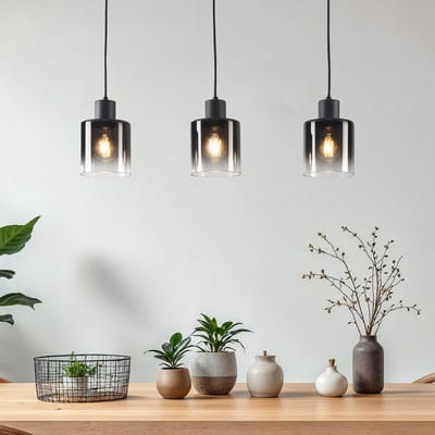 LumenXL Hanglamp Lyra - smoke glas - verloop, 3-lichts