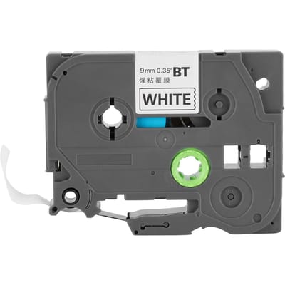 Compatible avec le ruban d'étiquettes laminé noir sur blanc TZe221 PTouch 9 mm BT221