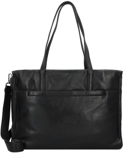 LIEBESKIND BERLIN Leren Schoudertas Sky Sheep Natural Shopper Black Zwart