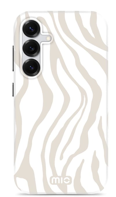 Mio by Mobilize Hoesje geschikt voor Samsung Galaxy S26 MagSafe Telefoonhoesje Hardcase | Mio by Mobilize Backcover | Geschikt voor MagSafe | Geschikt voor Draadloos Opladen met Magnetische Ring | Geschikt voor MagSafe Case - Sandy Zebra | Wit