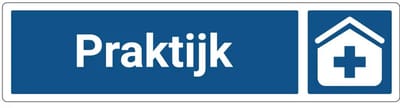 Praktijk deurbordje met zelfklevende strip | Forex Re materiaal | 20 x 5 cm