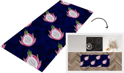 Keukenloper - Loper keuken - Drakenfruit - Sjablonen - Fruit - 120x50 cm - Keukenloper vinyl