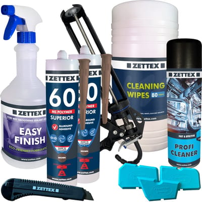 Zettex MS 60 Polymeerkit Superior - Montagekit – Lijmkit – Afdichtkit - Binnen & Buiten - 2x290ml - Bruin - VOORDEELBUNDEL