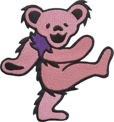 Grateful Dead - Pink Dancing Bear Patch - Roze