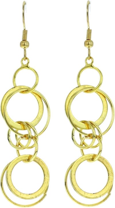 Behave - Oorbellen dames goudkleur ringen - Trendy statement look
