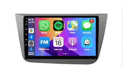 Autoradio 4/64GB met Carplay en Android auto | Geschikt voor Seat Altea en Toledo 2004-2015 | Radio scherm met Navigatie | 2004 2005 2006 2007 2008 2009 2010 2011 2012 2013 2014 2015 | XL