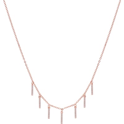 Luxenter Ketting met glanzende zirkonia, afgewerkt in 18 karaats roségoud - Rambol