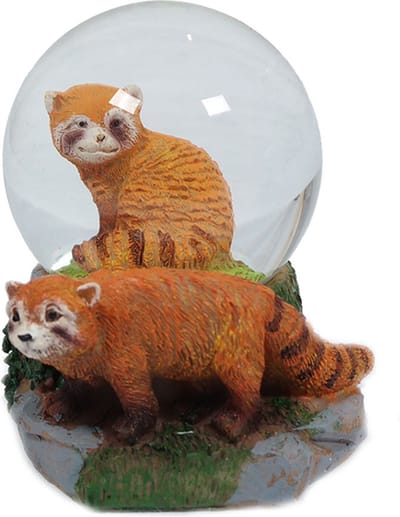 PIA Soft Toys Panda rood waterbal - 65 mm - Snowglobe