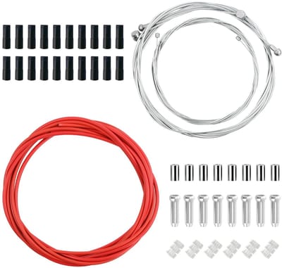 Dailygoods- Fietsremkabel Universele Kit - Remkabel Behuizing 2,5m - Versnellingskabel Behuizing 2m - Achter Remkabel 1,7m - Voor Remkabel 1,1m - PVC + Roestvrij Staal - Fietsremset