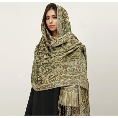 Pashmina Boheemse Hijab Sjaal Lange Moslim Kasjmier Sjaal Vrouwen Foulard Zachte Tulband Hoofdbanden Winter Dames Hoofdband Luxe beige