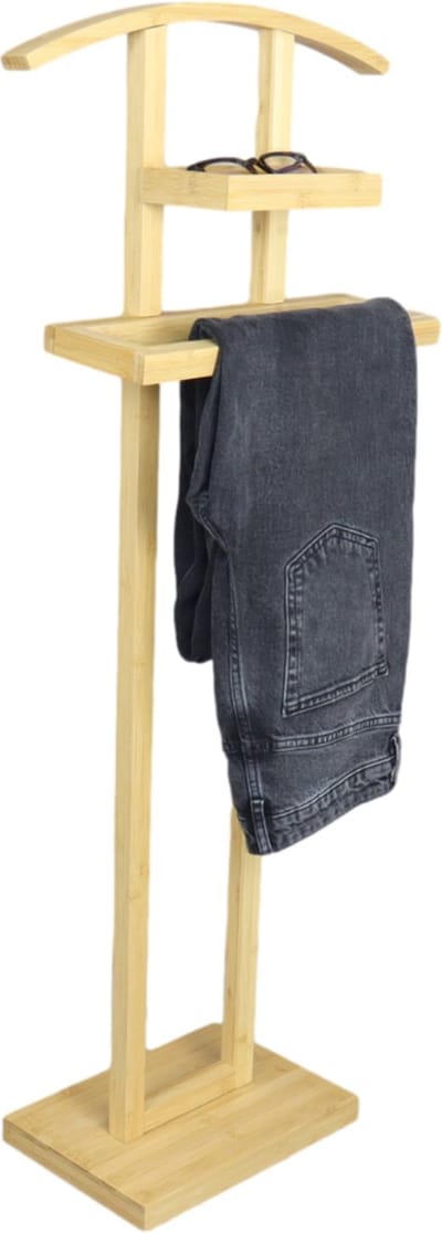 MISOU Dressboy - Kledingstandaard - Kledinghouder - Kledingbutler - Kledingrek - Hout - 114 cm - Bamboe - OAKLY