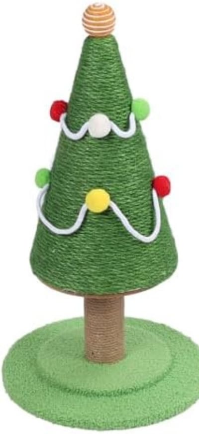 Famanu - Kerstkrabpaal voor kittens, speels kattenmeubel voor de feestdagen