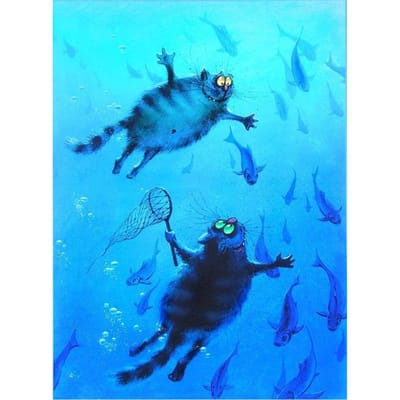 5D bricolage diamant peinture poisson de mer diamant brodé point de croix strass mosaïque 20X30CM blue