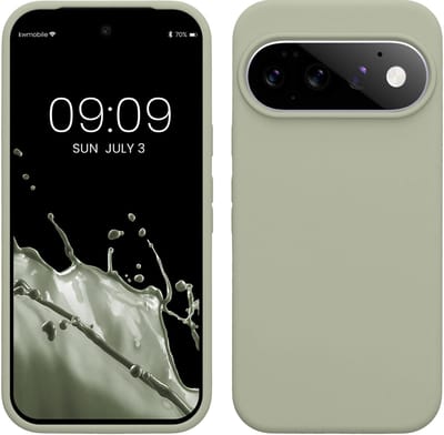 kwmobile telefoonhoesje geschikt voor Google Pixel 11 / Pixel 11 Pro - Hoesje met siliconen coating - Smartphone case in grijsgroen