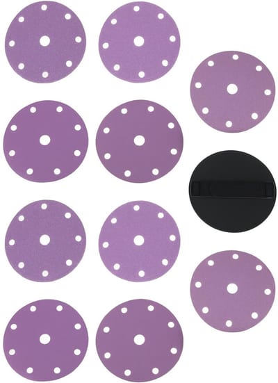 Cosensi- Schuurschijven 125 mm - 10 stuks - met 9 gaten - voor hout/metaal - herbruikbaar - korrel 60/80/120/240/320 - flexibel ontwerp - Slijpschijven