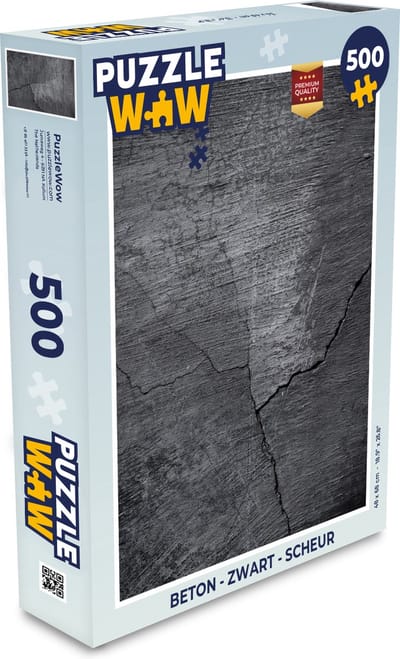 Puzzel Beton - Zwart - Scheur - Legpuzzel - Puzzel 500 stukjes