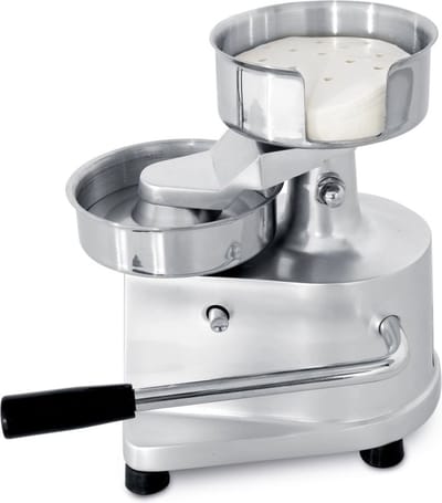 HENDI Hamburgerpers – Ø130 mm – Roestvast staal en aluminium – Handige hefboom – 320x250x300 mm