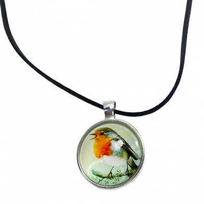 Ketting Roodborstje verstelbaar zwart - Charme Bijoux