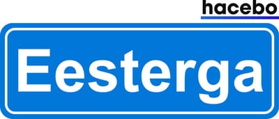 Hacebo - Plaatsnaam Sticker - 29x10 CM - Eesterga sticker - Verkeersborden sticker - grappige cadeaus - Eesterga