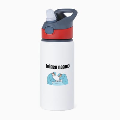 Hacebo® - chirurgen met eigen naam waterfles met rietje rood - Chirurg - Patiënten/doktoren - collega's - verjaardag - afscheidscadeau - geschenk - kado - water fles - 650ML
