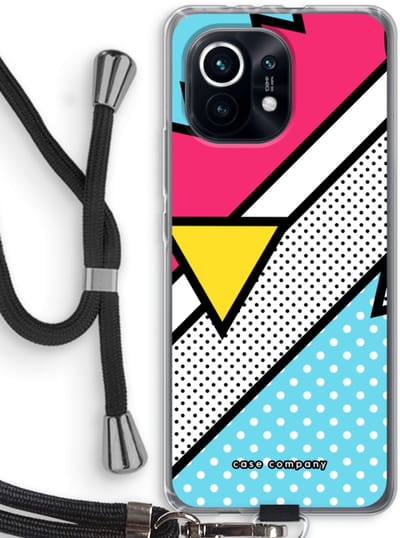 Case Company® - Hoesje met koord geschikt voor Xiaomi Mi 11 hoesje met Koord - Pop Art #3 - Telefoonhoesje met Zwart Koord - Bescherming aan alle Kanten en Over de Schermrand