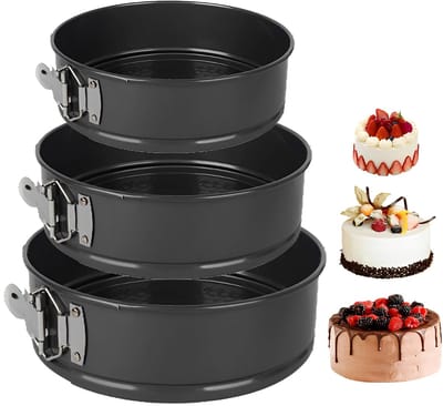 Bakvorm rond, 20/22/24 cm taartvorm, bakvorm met anti-aanbaklaag, lekvrije cakevorm van staal, afneembare platte bodem, taartvorm voor het bakken van verschillende cakes en brood