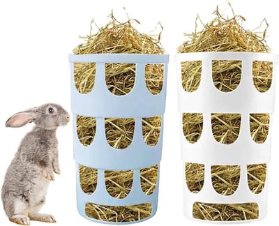 Allecto Plus - Hangende Hooi Voeder voor Konijnen - Set van 2 - Automatische Voeder voor Hooi - Geschikt voor Chinchilla's en Kleine Dieren