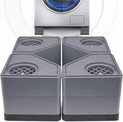 Anti-vibratiepads - Machinevoeten - Apparaten Stabiliseren - Schok- en Geluidsdempend - 9x9x8 cm - Grijs en Zwart