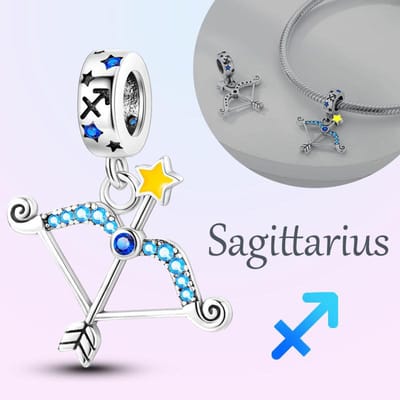 Hapour Koperen Hangende Bedel 12 Sterrenbeelden Vissen Weegschaal Past op Originele Pan Armbanden DoeHetZelf Elegante Sieraden gray