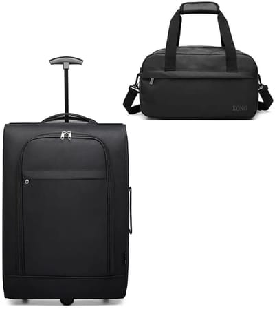 Geargalaxy 2-Delige Kofferset - Handbagage Koffer - Reiskoffer - Travelset - Trolley - Reiskofferset - Lichtgewicht - Zwart