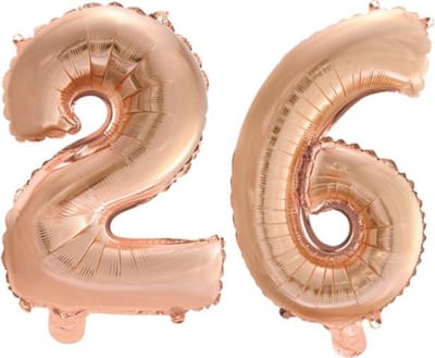 Folieballon nr. 26 Rosé Goud 41cm
