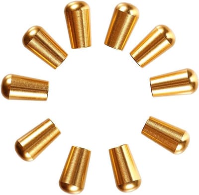 10 Stuks M3.5 Metalen Rocker Switch Caps voor Gitaren, 3-Weg Schakelknoppen voor Elektrische Gitaren, Goudkleurig, Perfect voor LP en Epi Gitaren
