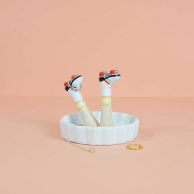 Ring holder Happy Legs Retro ceramic van Balvi