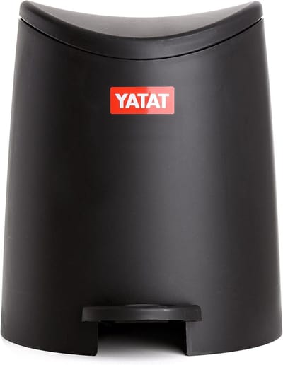 Bademmer met standaard pedaal, 3 l inhoud van polypropyleen BPA-vrij zwart - afmetingen: 19 x 218 x 221 cm