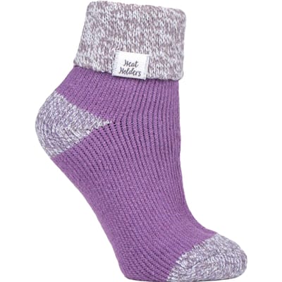 Heat Holders - Thermisch gevoerde bedsokken voor dames - Lila (S Rib)