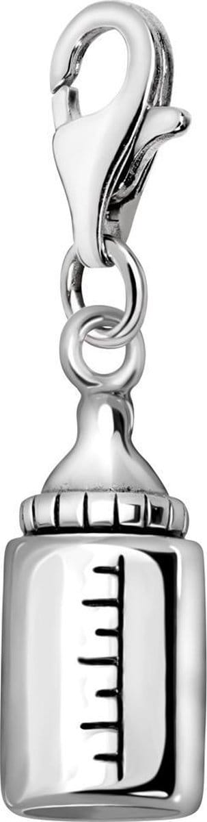 Quiges – 925 - Zilver – Charm - Bedel - Hanger - 3D Baby Melk Fles - met – sterling - zilver - karabijnslot - geschikt - voor -Bedelarmband HC193