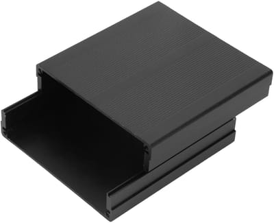 Shopcentral - Matte Black Aluminum Instrument Box - Behuizing - Stijlvol en Functioneel - 40 x 97 x 100 mm - Voor Elektronische Projecten - Inclusi...