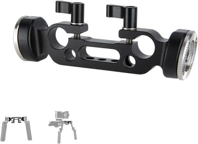 15mm Dubbele Stang Klem met Rosette voor ARRI Standaard (M6 schroefdraad, 31.8mm) voor DSLR Camera Steun en Rigging Systeem