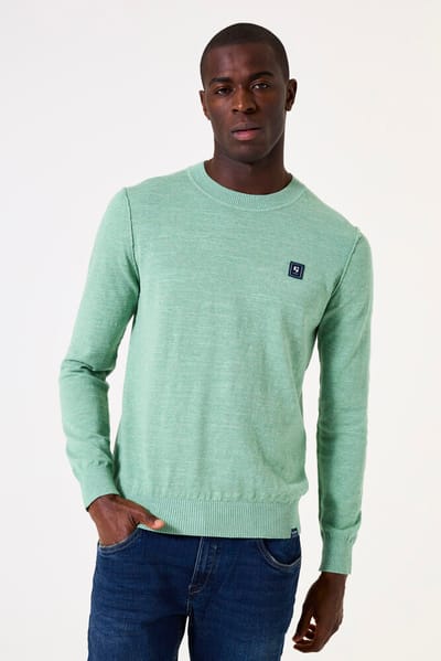 GARCIA Heren Effen Trui Groen Lange mouw