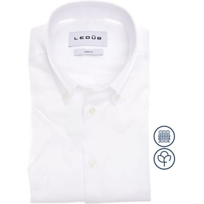 Ledûb Overhemd Cotton Jersey Stretch Shirt Wit / male