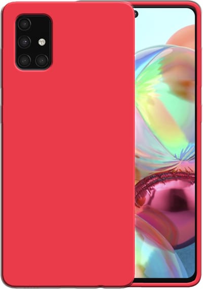 Smartphonica Siliconen hoesje voor Samsung Galaxy A71 4G case met zachte binnenkant - Rood geschikt voor Samsung Galaxy A71 4G