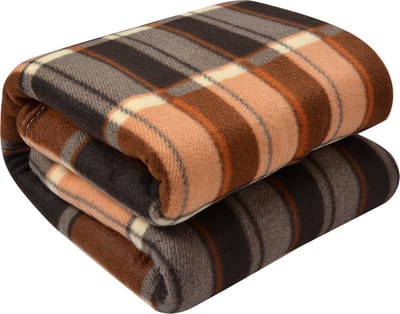 Clayre & Eef Plaid 180x200 cm Beige Bruin Polyester Ruiten