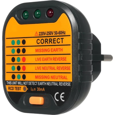 Stopcontact Tester Draagbare Stekker Stopcontact Circuit Tester Polariteit Spanning Tester Stopcontact Zoeker Elektrisch EU zwart