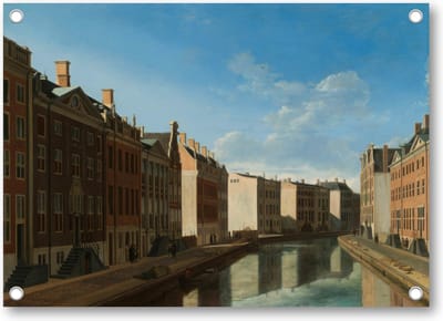 Gezicht op de Gouden Bocht in de Herengracht - Tuinposter 70x50 - Wanddecoratie - Gerrit Berckheyde - Meesterwerken
