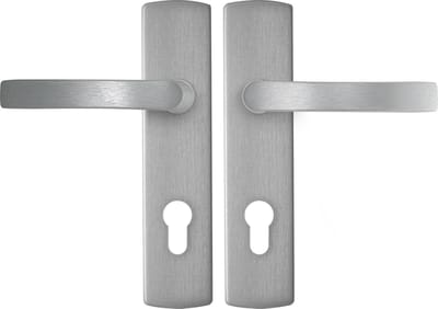 AXA Deurbeslag set Binnendeur - Curve Klik Blok - Deurkruk Aluminium - met cilindergat - PC72 - Deurklink met schild