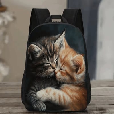 Katten Rugzak | Kittenpatroon Rugtas | Kitten Rugzak | Baby Kat Rugzak | Schattige Rugzak | Dieren Rugzak | Rugzak Meisjes | Rugzak Jongens | Mooie rugzakken met Kittens | 20 liter | Kinder Rugzak