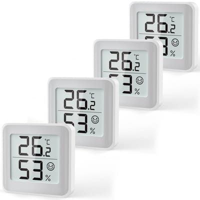 Kamerthermometer en Vochtigheidsmeter met Comfortindicator voor Babykamer - Digitale Hygrometer met Groot Display