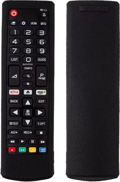 Ibley Beschermhoes voor LG AKB76037605/AKB75095308 afstandsbediening – Zwart – Siliconen Remote Case
