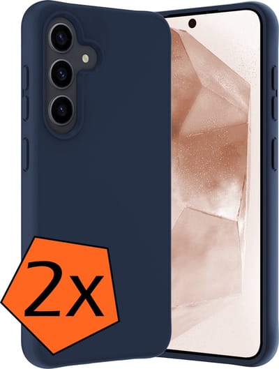 Hoes - 2 Stuks - Geschikt voor Samsung Galaxy A55 - Sterk & Shockproof - Case Siliconen - Back Cover - Telefoon Hoes - Donkerblauw